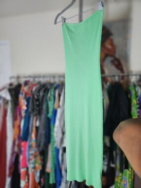 H&M Mint Green Ribbed Maxi Dress